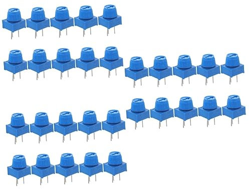 Uonlytech 30 Stk Potentiometer Durchgangslochwiderstand Lötpaste Maßbandhalter 3-poliger Widerstand Trimmer Keramik Schermaschinen Schnittmaschine schmücken 10k Suite Kunststoff Metall