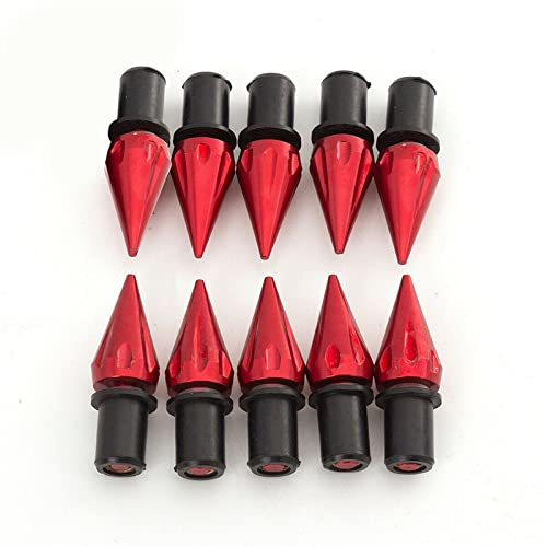 OSTREY Vite a bullone Bulloni A Punta per Motociclette Rosse Universali Parabrezza Carenature Targa M5 5mm Rivetti A Punta/Dadi Rivetti per Auto