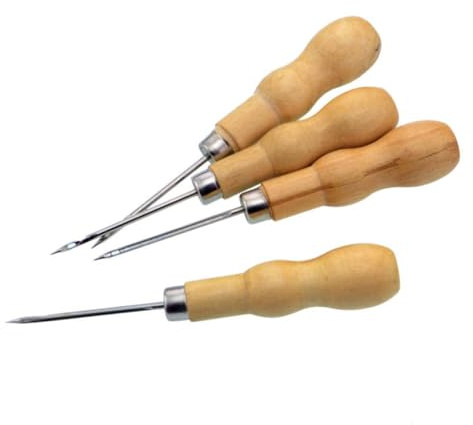 SHINEOFI 10pezzi Punteruoli Legno Doppia Gourd per Cucito e Riparazioni Completo Accessori per Cucito Fai da Te per Amanti della Cucitura e Progetti Ristrutturazione Tessuti