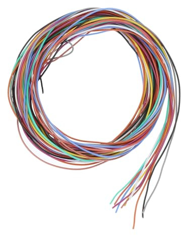 QUARKZMAN Calibro 30 Filo di Collegamento in PVC 1,5m/5 Piedi 30AWG Bobina Filo Elettrico Flessibile Ul1007 Trefoli Rame Stagnato 10 Colori, 0,08cm Dia per Collegamenti Interni Aeromodelli
