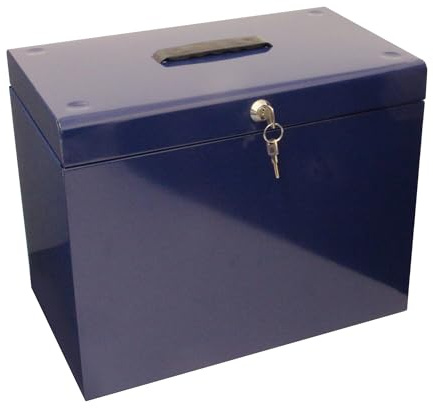 File Box with 5 Suspension Files - A4 Blue