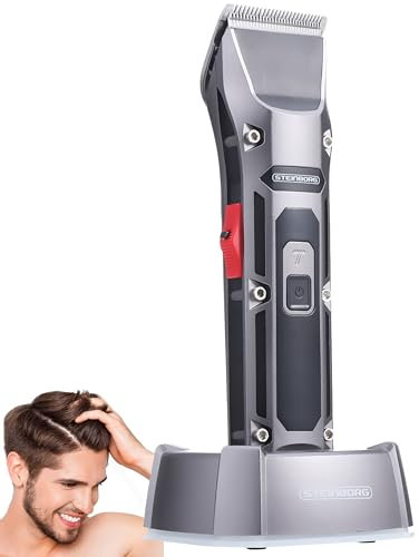 Akku Haarschneider | Haarschneidemaschine | 4 Aufsätze | LED-Display | 240 min | Barttrimmer | Konturenschneider | Längeneinstellung von 0.8-12.0 mm | Langhaarschneider | Trimmer | Haarscherer