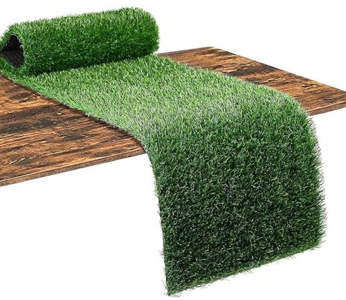 25 mm Florhöhe Kunstrasen | Natürlicher und realistisch aussehender Teppich für den Innen- und Außenbereich, Garten, Rasen | Hochdichter Kunstrasen mit einer Breite von 80 cm und 100 cm