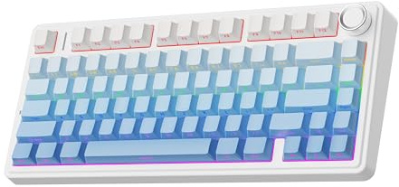 EPOMAKER x Aula F75 Gasket Mechanische Tastatur, 75% Hot swap-fühige Gaming-Tastatur mit Fünf-Schicht-Polsterung&Knopf, Bluetooth/Wireless/USB-C, RGB (Blue Ombre, LEOBOG Reaper Switch)