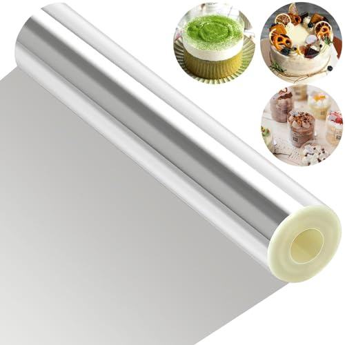 Tortenrandfolie, Transparent Acetat Rolle Verdicken,hochTransparent Tortenfolie, Acetat Folie Wiederverwendbar für Kuchen Schokolade Kuchen Mousse Dessertringe,30cmx10m