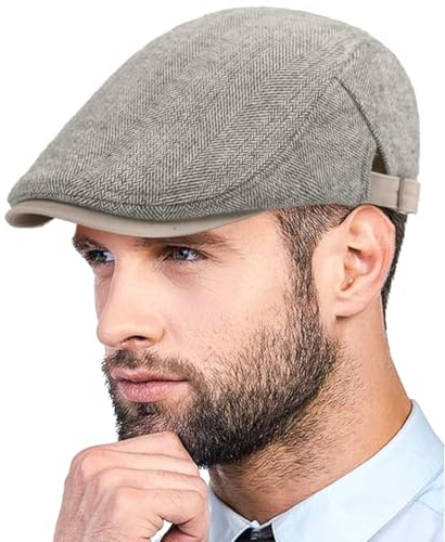 Yutdeng Schiebermütze Herren Herbst Winter Flatcap Schirmmütze Baskenmütze Herren Barett Cap Flat Cap Gatsby Newsboy Mütze Einstellbare Herrenmütze Driving Cabbie Jagd Kappen Vintage Hut Baumwolle Hat