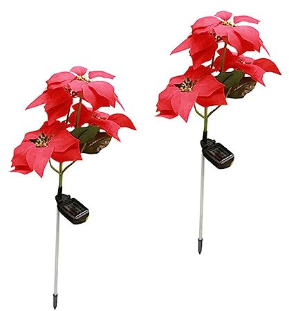 OSALADI 8stücke Solar Weihnachtslampe Dekorative Gartenleuchte Mit Lebensechtem Blumen-design Für Festliche Stimmung Im Freien Für Garten Terrasse