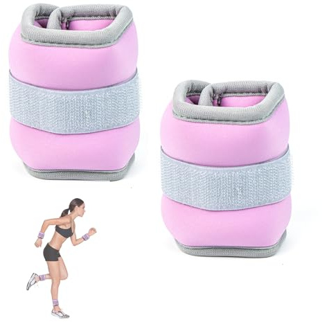 Momgyaamz Pesi Per Caviglie E Polsi Regolabili, Cavigliere Universale Per Mani E Piedi, Palestra E Casa, Tessuto Neoprene Traspirante, Velcro Solido, 0,25 Kg * 2