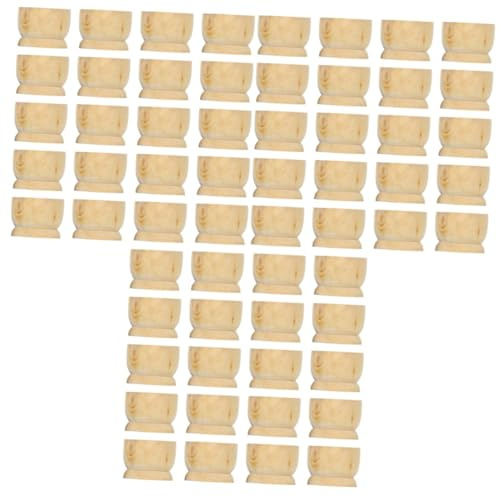 SHINEOFI 60pcs Wooden Egg Cups for Easter Egg Holder Display Stand Home Decoration for Easter Table Setting