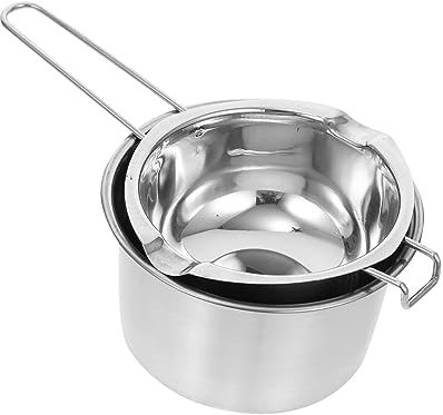 BESTOYARD Double Boiler Pot Stainless Steel Melting Pot for Wax Chocolate Fondue Lid Handles for Melting Chocolate Wax