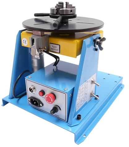 20W Drehbarer Schweißpositionierer, Schweißdrehtisch, Schweißtisch, rollbarer Drehtisch, Drehtisch 0-90° Neigung K01-63 3-Backenfutter zum Trennen, Schleifen und Montieren