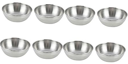 SOLUSTRE 8Stücke Saucenschalen Teiliges für Dips und Gewürze Silberne Schalen für Ketchup Sojasauce für Grillabende und Zuhause