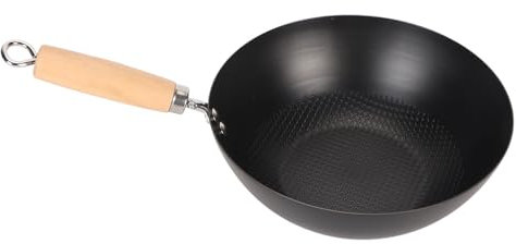 Aramox Poêle à Frire en Fonte, Poêle à Frire, Ustensiles de Cuisine à Induction, Marmite Multifonctionnelle en Fer avec Poignée Pratique pour la Cuisine Quotidienne à la Maison (24cm)