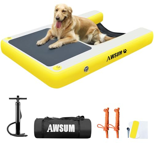 AWSUM 1.5M Aufblasbar Hundeboot Rampe Dog Ramp Hunderampe Aufblasbare Hunde Wasserrampe for dag Hund