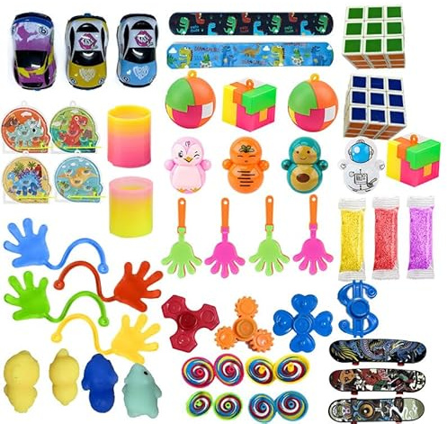 60 Stück Mitgebsel Set Spielzeug für Kinder – Schatztruhen-Belohnungen fürs Klassenzimmer, Zappelspielzeug zum Stressabbau, Piñata-Osterkörbchenfüller als Weihnachtsstrumpffüller (ab 3 Jahren)