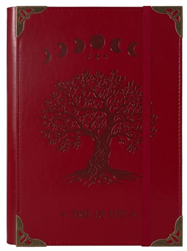 TIEFOSSI A5-Ringbuch mit 6 Ringen Tagebuch für Frauen und Männer, Hardcover Notizbuch aus PU-Leder, Vintage-Baum-Notizbücher, College Lineatur für Schule, Arbeit, Reise & Organisation