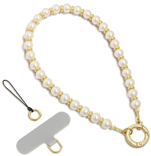 SURPHY Laccio per Cellulare Universale,Catena Telefono,Cordino per Cellulare,Laccetto per Chiavi Corto,Bracciale Polso Donna,Cinturino da Polso,per Portafogli,Portachiavi,Smartphone,Oro