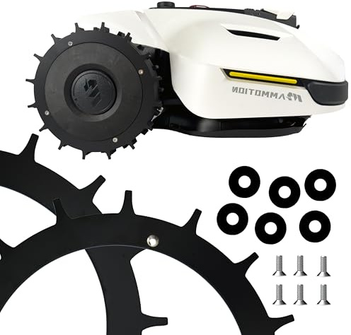 ROBO CLAWS Picos para MAMMOTION YUKA 1500/2000 – Premium Black Line – Revestimiento negro – Acero inoxidable – Tornillos avellanados – Mejora de tracción – 8 x tornillos y espaciadores (negro)