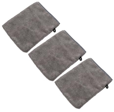 SOESFOUFU 3Pcs Microfiber Face Cleaning Gloves Beauty Makeup Remover Soft Reusable Bath Shower Mitts for Gentle Exfoliating and Daily Skincare Portable and Washable Gray Black