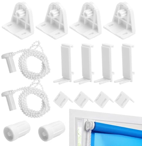 2 Set Rollo Halterung Fenster 17mm Klemmfix Rollo Ersatzteile Kettenzug | Rollohalterungen Ersatzteil Klemmhalter für Rollos für Klemmfix Verdunkelungsrollo, Seitenzugrollo, Doppelrollo
