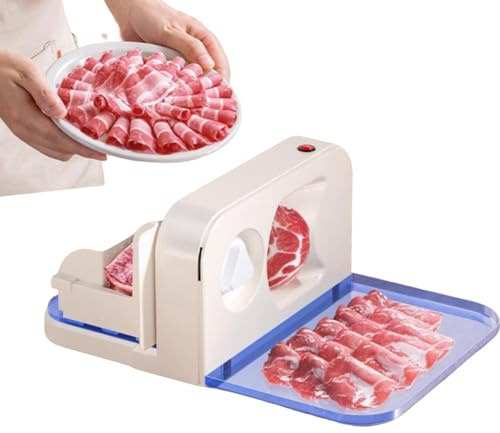 Cortadora Eléctrica Para Embutidos, Pan Y Queso Cortadoras De Carne Con Cuchilla Extraíble De Acero Inoxidable De Ø190 Mm Grosor Ajustable De 0 A 15 Mm Apta Para Uso Doméstico Y Comercial