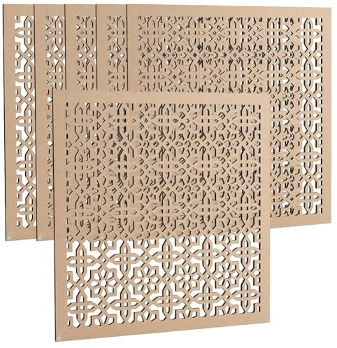 OLYCRAFT 6 piezas de cubiertas de ventilación de madera para techo 30x30 cm, rejilla de ventilación decorativa, cubiertas de ventilación de pared para sala, casa, paredes y rejillas de ventilación de