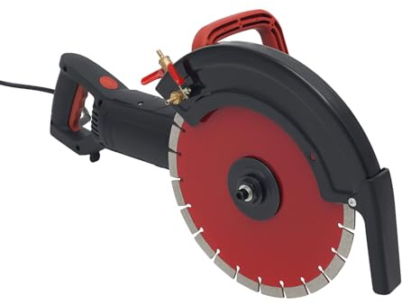 Coupe-béton électrique 3000 W - 3000 W - Fraise à rainurer avec 2 lames de scie - Scie à béton avec pompe à eau - 4300 tr/min - Profondeur de coupe 110 mm - Pour béton, brique, marbre, pierre