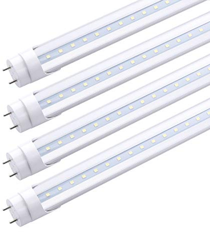 FALANFA T8 4FT 48 22W LED Tube Light, 6000K Cool White, Clear Cover, G13 Base Two Pins,Dual-End Powered, T8 T10 T12 Ballast Need Removal AC 85-277V,Pack of 25