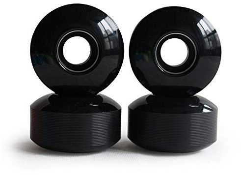 RaceBon Skateboard-Räder, 52 mm, Härte 95 A, Polyurethan, Trick-Skating-Rad mit 608-Kugellagern und Abstandshaltern, Schwarz, 4 Stück