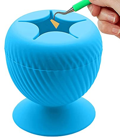 Tiardey Collecteur de déchets de Vinyle de Grande capacité Boule de Stockage Manuelle des déchets de Type Ventouse en Silicone (Bleu)