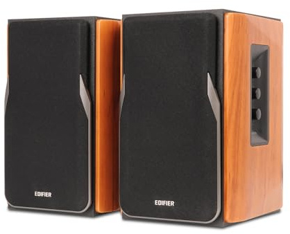Edifier R1380DB Active Bluetooth Bookshelf Speakers - Optical/Coaxial Input - 2.0 Wireless Studio Monitor Speaker - 42W RMS - Wood Grain