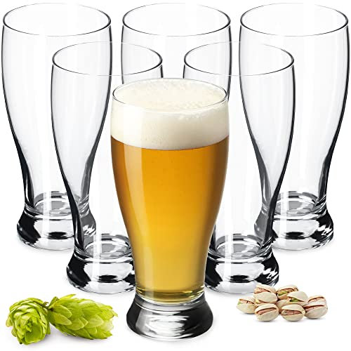 KADAX Juego de vasos de cerveza de cristal, tulipanes de cerveza, vasos de trigo para cerveza oscura y clara, vasos de cerveza artesanales