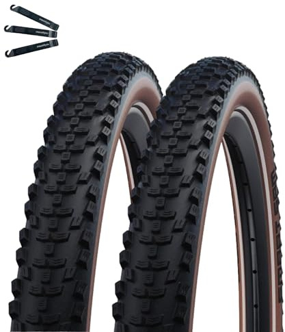 2 x Schwalbe Smart Sam Fahrradreifen Double Defense ADDIX Performance Line Schwarz/Bronze 65-622 (29x2.60) inkl. Reifenheber