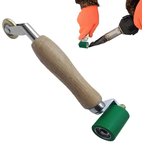 puzzlegame Tapeten-Nahtroller, Nahtroller - Wasserdichte Andruckrolle, hochtemperaturbeständig, doppelköpfig - Holzgriff, Handrollwerkzeug, professionelle Dachwerkzeuge für Dachreparaturen, Abdichtung