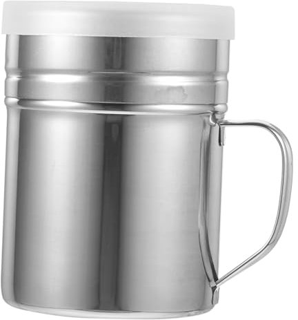 Amosfun Powder Shaker Duster Lid Stainless Steel Condiment Bottle for Baking Supplies