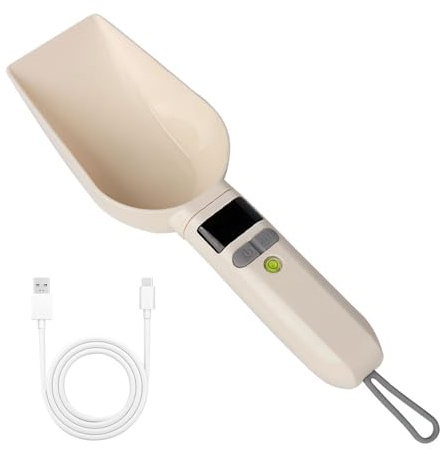 Digital Measuring Spoon, 800g / 0.1g High Precision Electronic Scoop Scale with LCD Screen & Removable Handle Pet Food Weighing Spoon for Kitchen