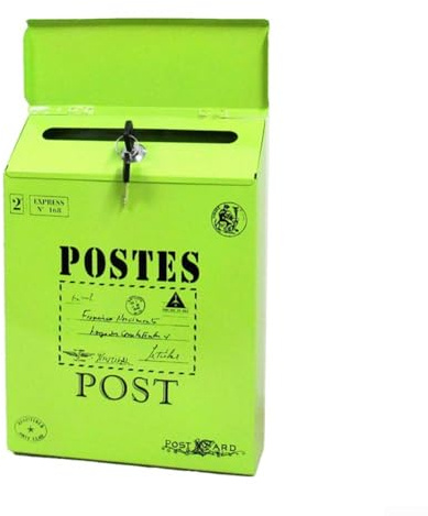 VRTYVEYBB Cassetta postale in ferro, stile vintage, per esterni, con chiusura a chiave, mantiene al sicuro la posta importante (verde)