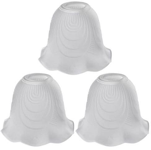 TOBBOMEY 3pcs E27 Frosted Glass Lampshades Chandelier Shade Replacement Cover for Pendant Lighting Fixtures, Sturdy Light Shell Cover Suitable for Home and Office Use Random Color