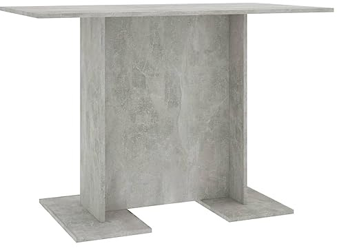 Minimalist Grey Cement Dining Table 110x60x75 cm Chipboard Coffee Table for Restaurant Dining Area Perfect for Food Drinks & Decorative Items
