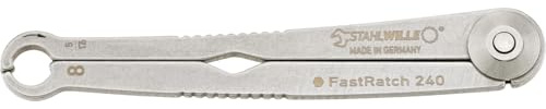 Stahlwille 41100808 Ratchet Wrench, FastRatch, Made of Hardened & Tempered Stainless Steel, Used to Tighten/Loosen Nuts & Bolts, Especially Suitable for Union Nuts, Size 8mm/ 5/16-Inch, L. 121.4 mm