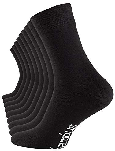 Vincent Creation 6–9 par bambustrumpor, unisex, för kvinnor och män, handsydd spets, 9 par – svart