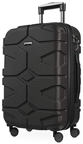 HAUPTSTADTKOFFER X-Kölln - Handgepäck, 55 x 40 x 23 cm, TSA, 4 Rollen, 50 Liter, Reisekoffer, Hartschalenkoffer, Rollkoffer, Schwarz matt