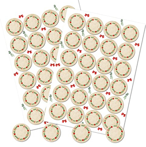 48 runde Weihnachts-Geschenkaufkleber Ø 4 cm – Marmeladenetiketten – Premium Sticker – Logbuch-Verlag – Made in Germany