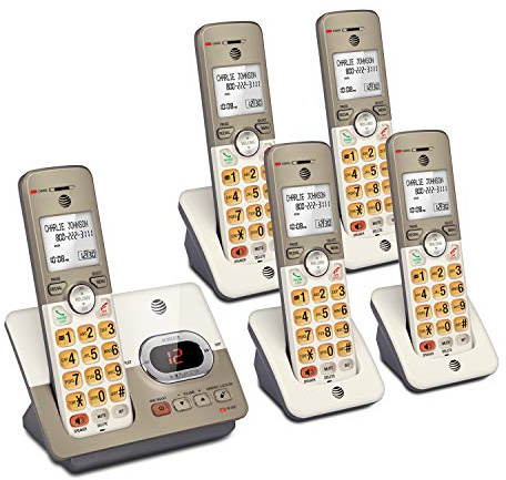 AT&T EL52513 5-Handset Expandable Cordless Phone with Answering System & XL Backlit Keys