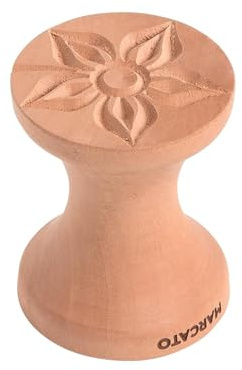 Marcato Corzetti Mold Kit, Fresh Pasta Stamps, Sun Shape + Flower Shape, Solid Wood, Made in Italy