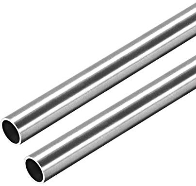 sourcing map 304 Inoxydable Acier Tube Rond 8mm OD 0.6mm Paroi Épaisseur 250mm Longueur Sans Soudure Droit Tuyau Tube 2 Pcs