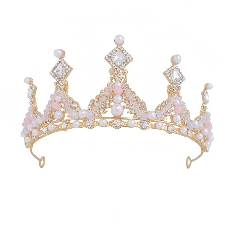 Mädchen Kristall Tiara Krone mit Kamm Rosa Frauen Prinzessin Stirnband Geschenk für Kostüm Hochzeit Abschlussball Geburtstag Kuchen Topper Weihnachtsfeier Festzug Haarschmuck Geschenk Schmuck