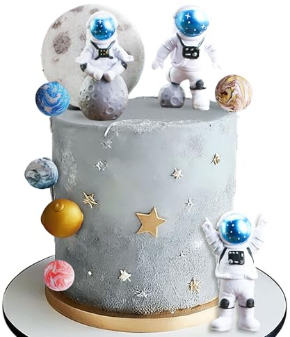 JeVenis Weltraum Partyzubehör - Galaxy Kuchendekoration mit Raketen und Astronauten