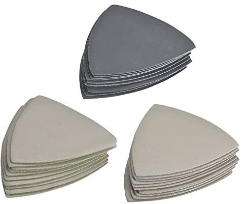 sourcing map 30 Stück Dreieck Detailschleifer Schleifpapier Satz | 2500/3000/4000 Körnung 3-1/2 Zoll Klett Siliziumkarbid Schleifpads