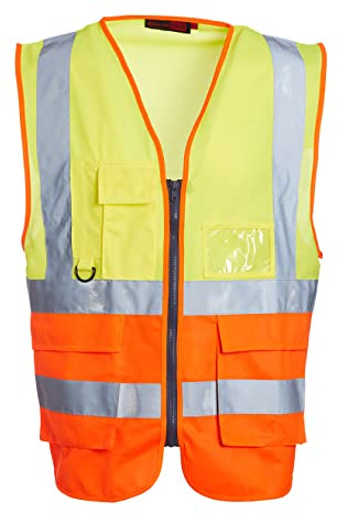 Blackrock Premium Hi-Vis gul och orange ärmlös väst väst, helt EN certifierad - 3XL